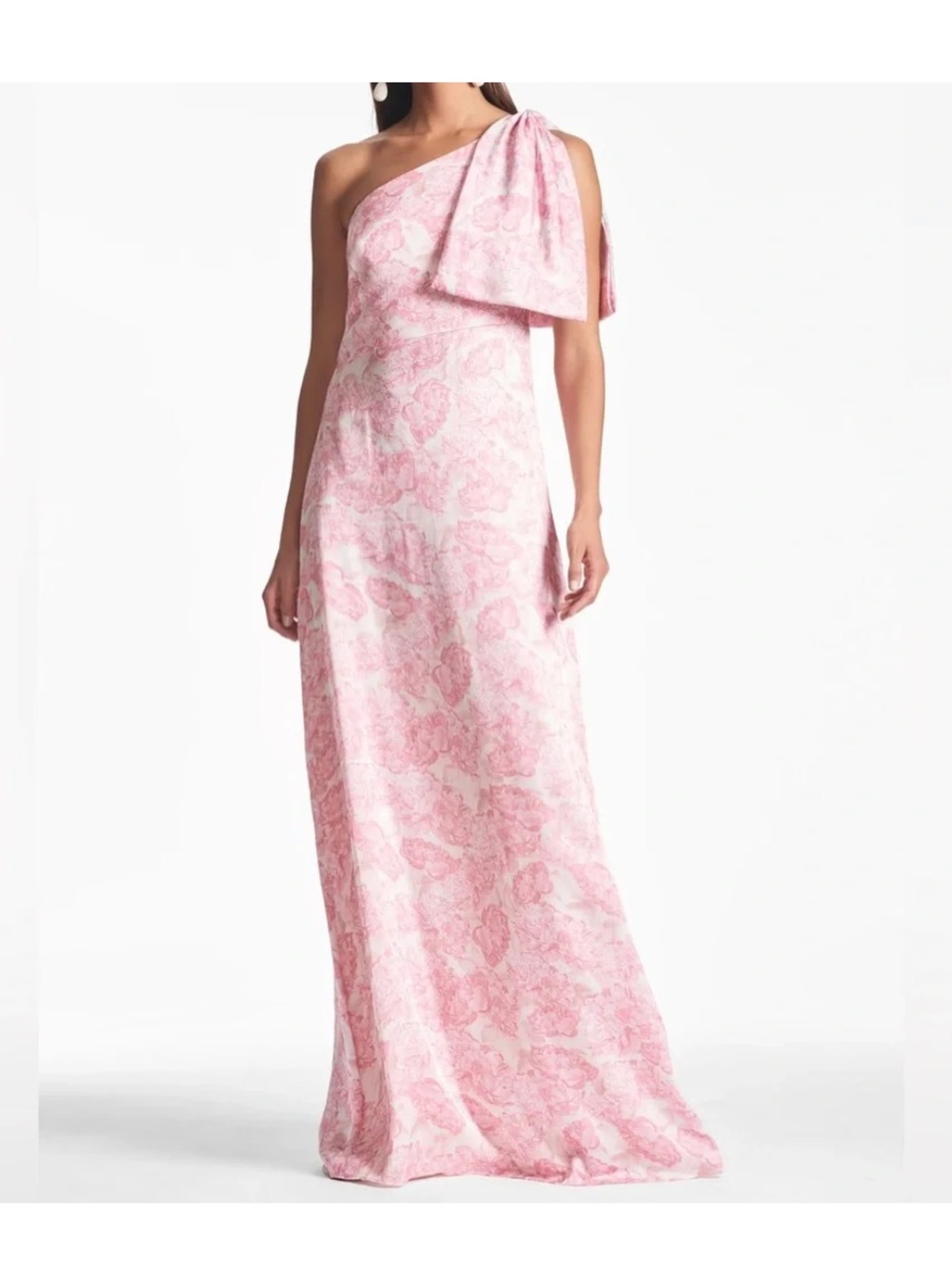Sachin + Babi Chelsea Gown - Rose-Pink One-Shoulder Floral Gown